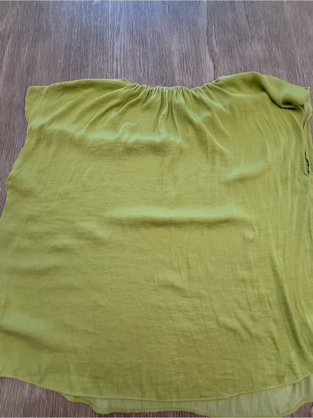 RACHEL Rachel Roy Chartreuse Green Short Sleeve Peasant Blouse - Picture 5 of 5